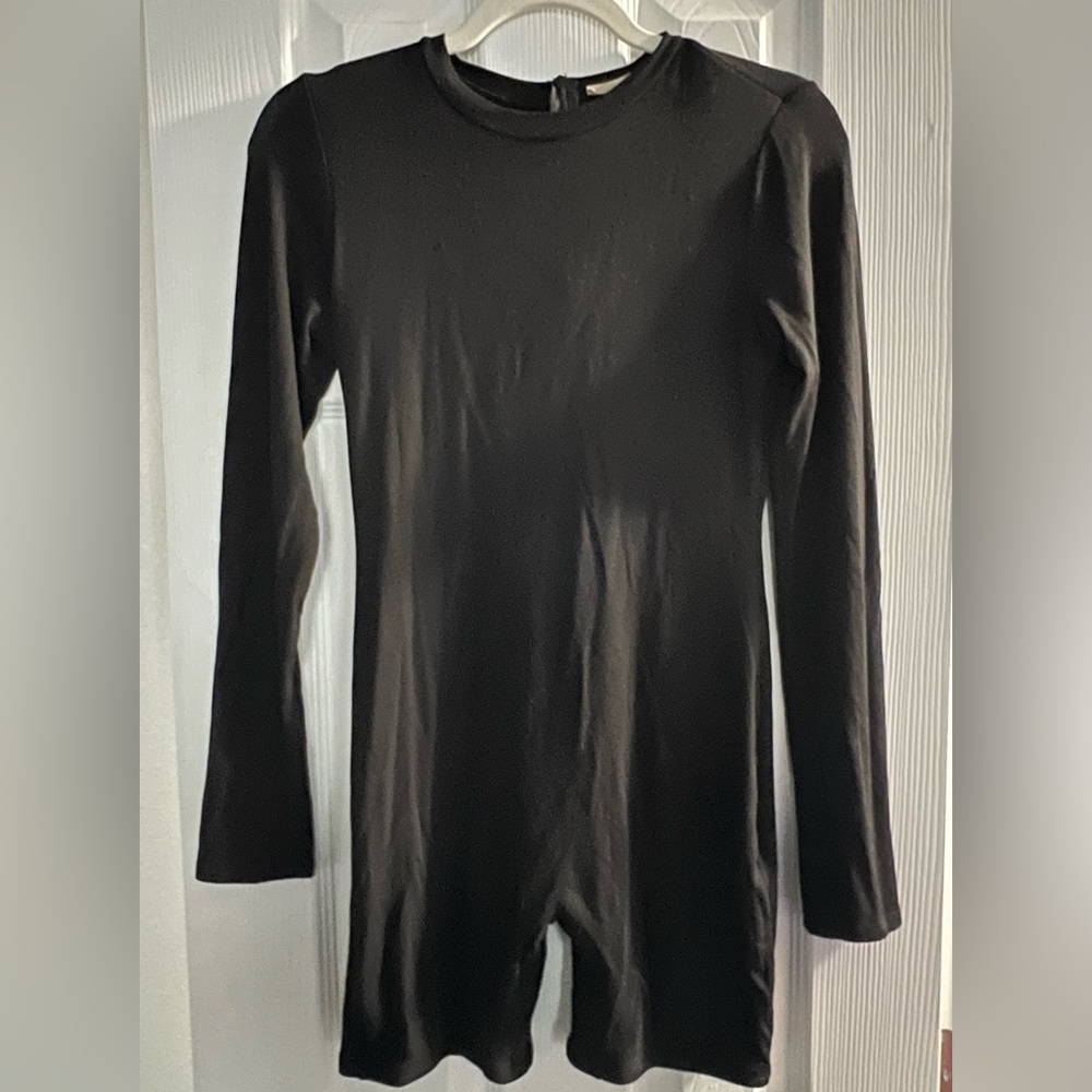 OOTD Fashion, Romper long sleeve shorts, color: Black, 100% Viscose